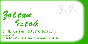 zoltan istok business card